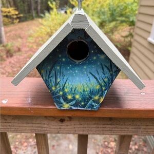 Handcrafted Blue and Green Birdhouse